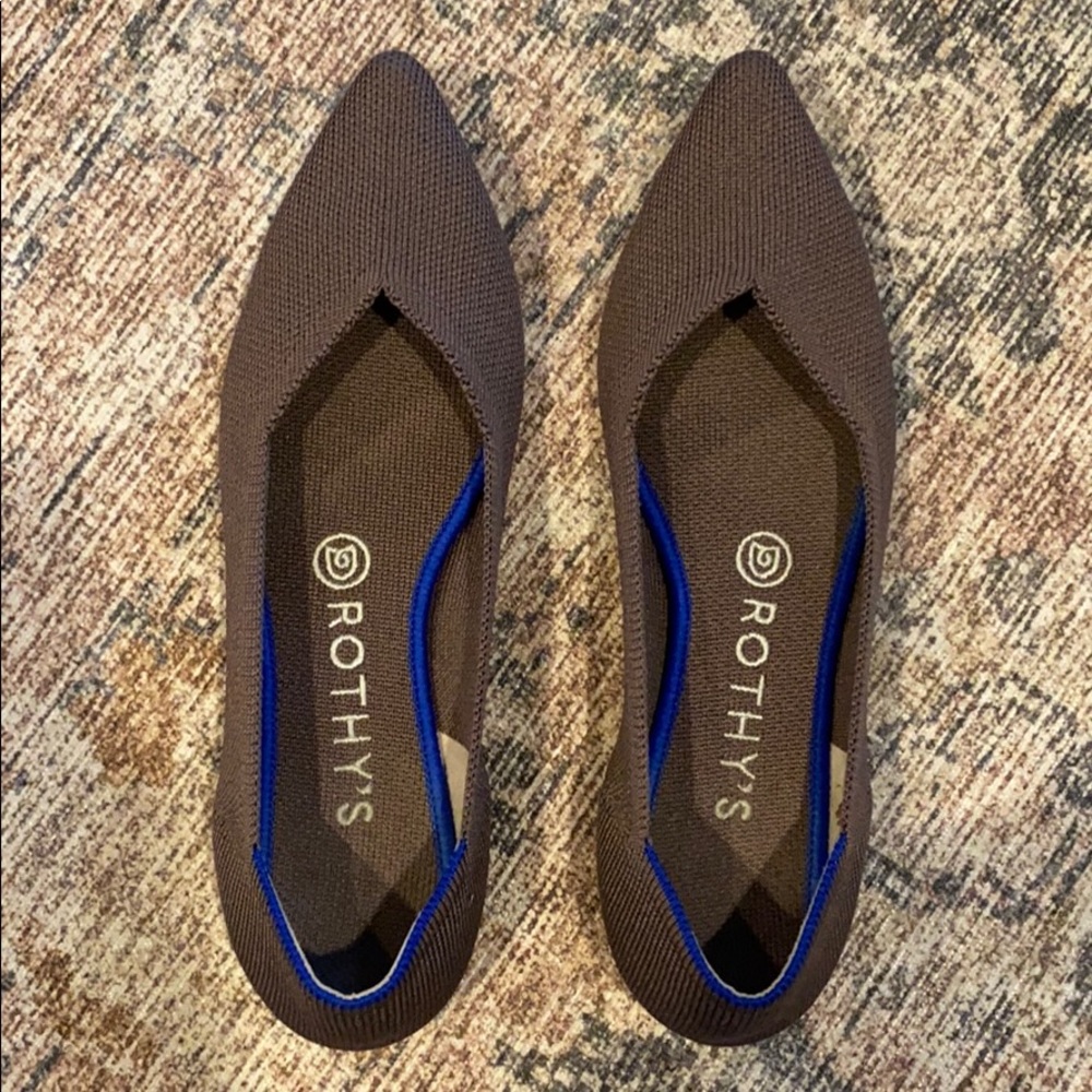 Rothy’s The Point flats, Mink, 8
